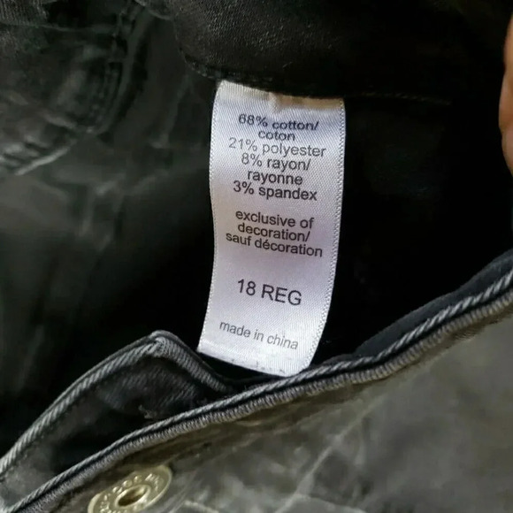 Womens Maurices Jeans 18 Short Black Straight Leg Mid Rise Regular Fit Pants - Picture 5 of 9